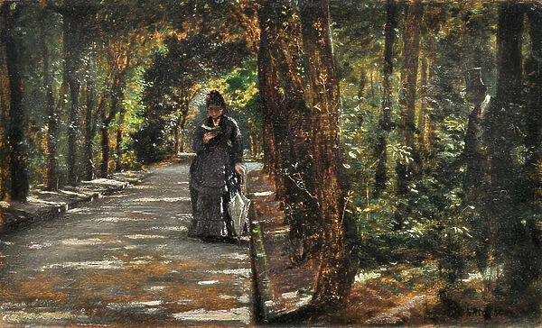 Appointment in the forest of Portici, 1864 (oil on panel)
