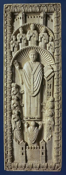 An Archbishop amongs his Choir, c. 875 AD (ivory panel)
