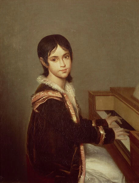 The Artists Daughter at the Piano (oil on canvas)