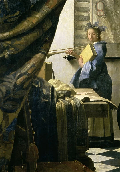 The Artists Studio, c. 1665-6 (oil on canvas) (detail of 408)