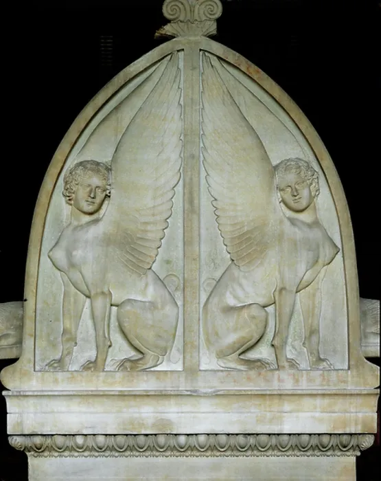 Framed Print : Two Winged Sphinxes Print Framed Print : Two Winged Sphinxes Print