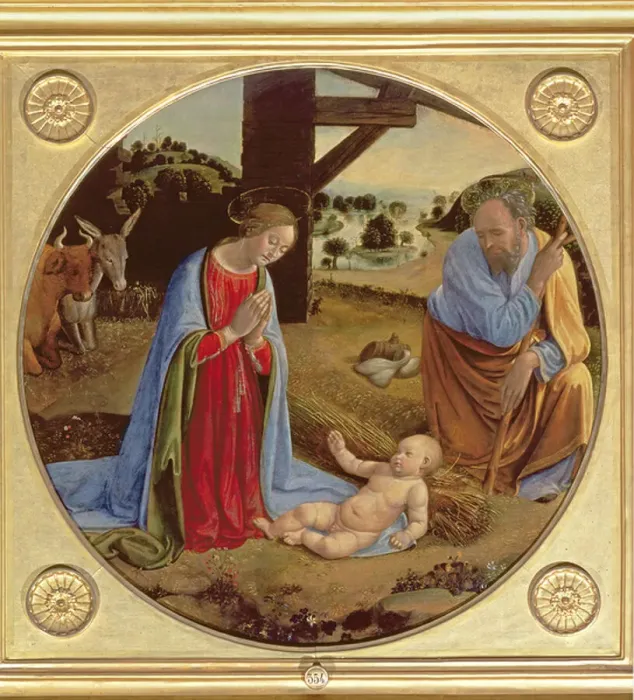 Framed Print : Print of The Nativity (tempera on panel) Framed Print : Print of The Nativity (tempera on panel)