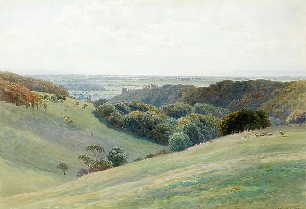 Arundel Castle from the Deer Park, Sussex, 1884 (w  /  c on paper)
