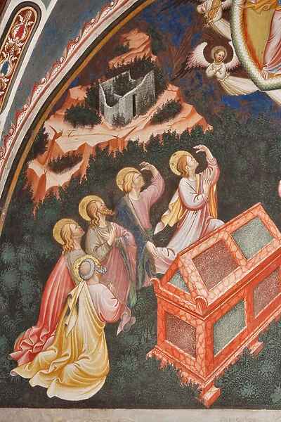 'Assumption of the Virgin'and 'the Virgin Mary dropping the girdle or Holy Belt to St. Thomas ', Detail of apostles, c. 1420 (fresco)