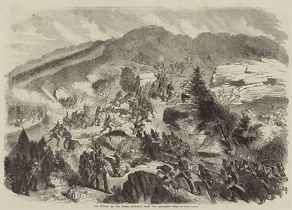 The Attack on the Redan, sketched from the Woronzow Road (engraving)
