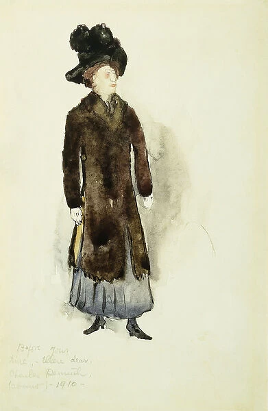 Aunt Ellen, 1910 (watercolour, pen and black ink and pencil on paper)