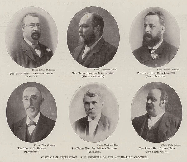 Australian Federation, the Premiers of the Australian Colonies (b  /  w photo)
