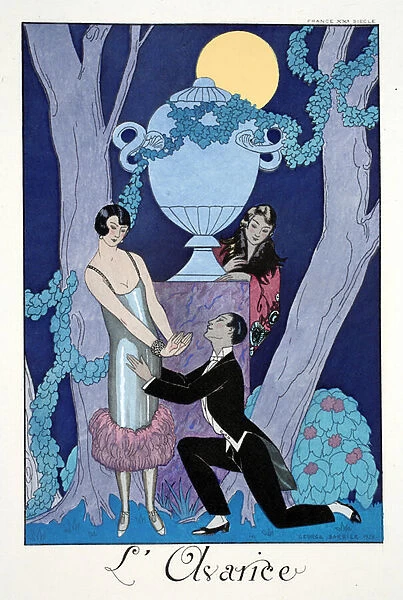 Avarice, from Falbalas & Fanfreluches, Almanach des Modes Presentes, Passees et Futures, 1925 (colour litho)