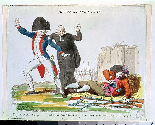 The Awakening of the Third Estate, July 1789 (coloured engraving) (see also 266297)