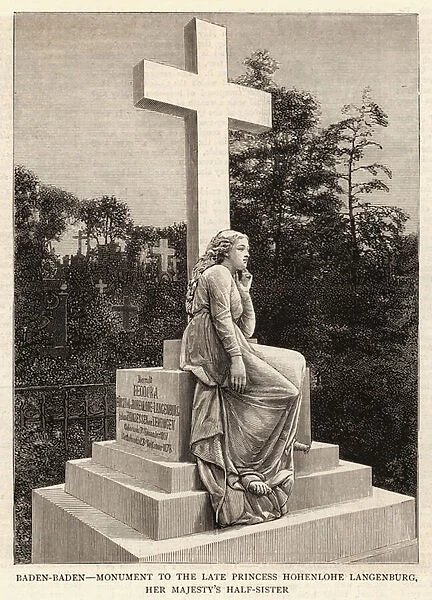 Baden-Baden, Monument to the Late Princess Hohenlohe Langenburg, Her Majestys Half-Sister (engraving)