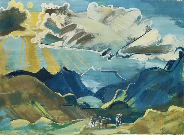 Balmalp with Schachental and Uri Rotstock, 1927-28 (clay paint on canvas)