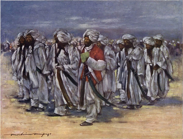 Baluch Chiefs on Durbar Day (colour litho)