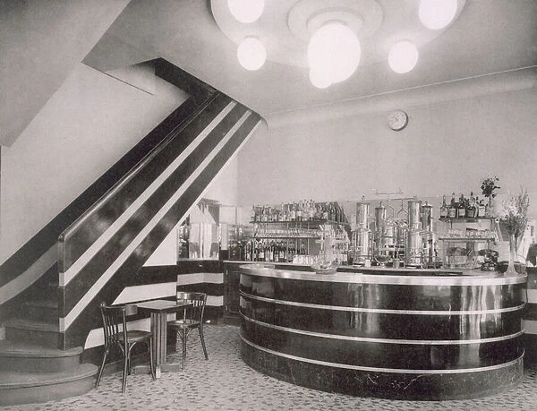 The Bar Torcy, designed by Deschanel and J. Dussolier, 1920s (b  /  w photo)