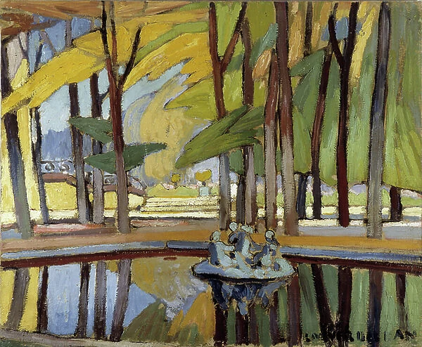 Basin in the park of Versailles Painting by Louis Mathieu Verdilhan (1875-1928) 20th century Mandatory mention: Collection foundation regards of Provence, Marseille