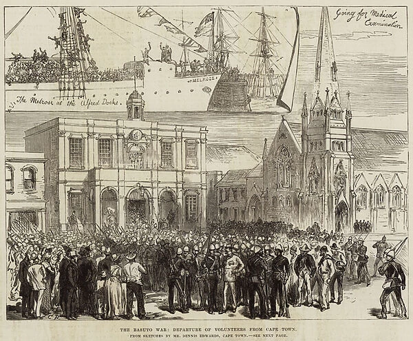 The Basuto War, Departure of Volunteers from Cape Town (engraving)