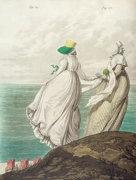 Bathing Place, from Gallery of Fashion, 1797 (colour engraving)
