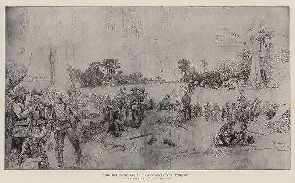 The Battle of Benin, 'Rally Round the Admiral!'(litho)
