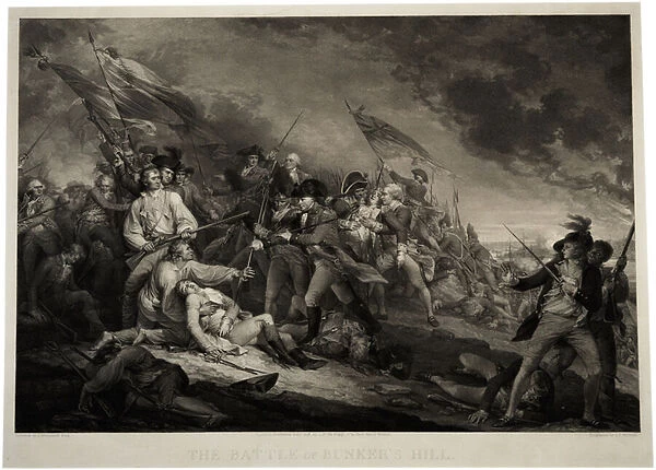 The Battle of Bunkers Hill, 1798 (engraving)