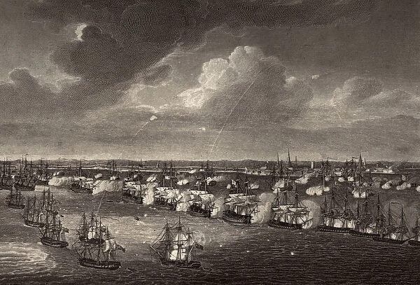 The Battle of Copenhagen in 1801, illustration from The Life of Nelson by Robert Southey