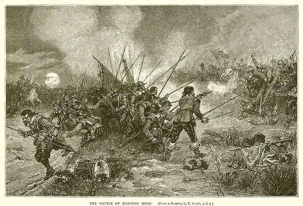The battle of Marston Moor (engraving)