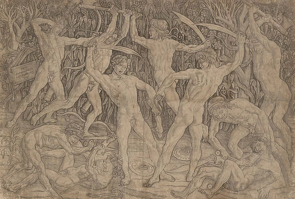 Battle of Ten Naked Men, 1465 (engraving)