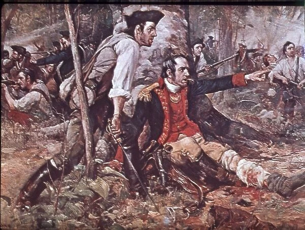 The Battle of Oriskany in 1777, c. 1930 (colour litho)