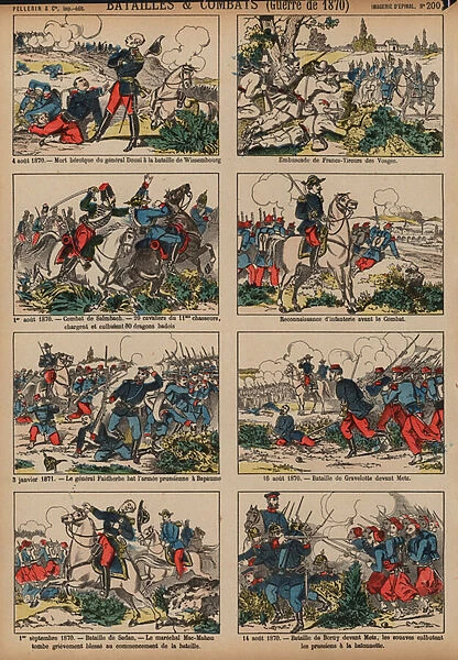 Battles of the Franco-Prussian War, 1870-1871 (coloured engraving)