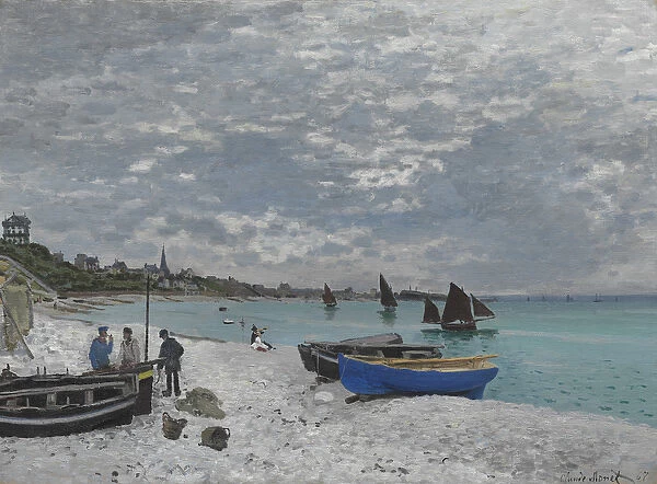 The Beach at Sainte-Adresse, 1867 (oil on canvas)