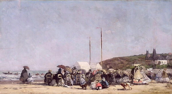The Beach at Trouville, 1864 (oil on canvas)