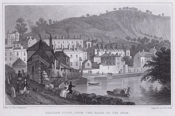 Beachen Cliff, from the Banks of the Avon (engraving)
