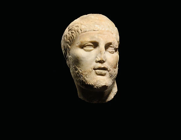 Bearded male head, Hellenistic period, c. 2nd - 1st century BC (marble)
