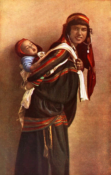Beduin mother (colour photo)