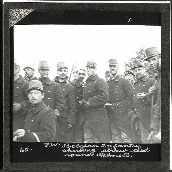 Belgian infantry, 1914 (lantern slide)