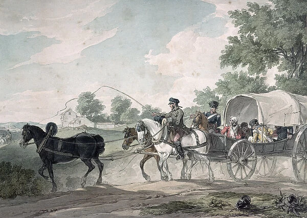 Belgian Wagon conveying Wounded from the Field after the Battle of Waterloo, 1815