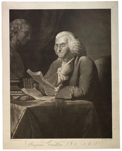 Benjamin Franklin L. L. D. - F. R. S. engraved by Edward Savage (1761-1817), c
