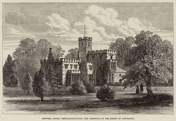 Benwell Tower, Newcastle-on-Tyne, the Residence of the Bishop of Newcastle (engraving)