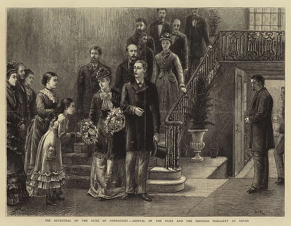 The Betrothal of the Duke of Connaught, Arrival of the Duke and the Princess Margaret at Dover (engraving)
