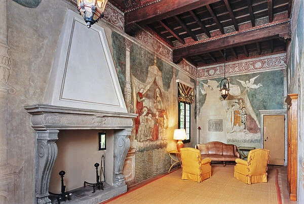 Bicocca degli Arcimboldi: frescoed living room characterised by the cycle 'The Occupations and Entertainment of the Ladies of the Court'(XV century)