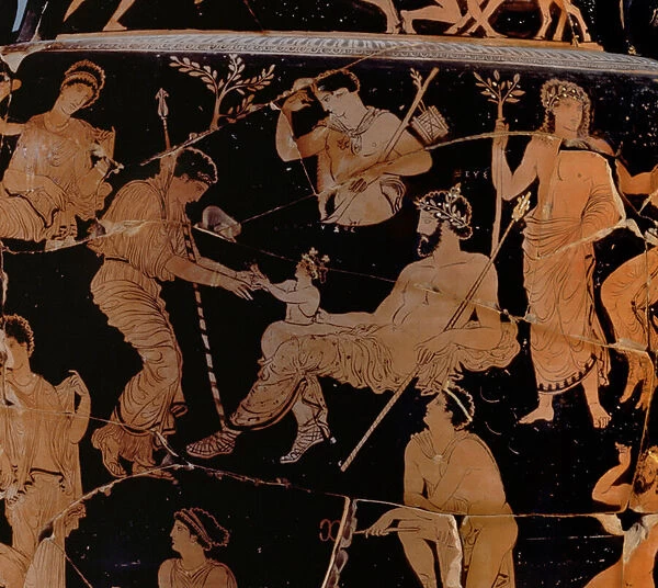 The Birth of Dionysus, Proto-Apulian red-figure krater, late 5th century BC - early 4th