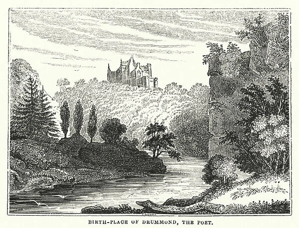 Birth-Place of Drummond, the Poet (engraving)
