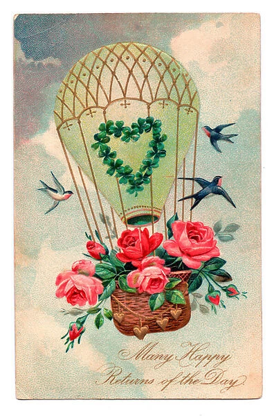 Birthday postcard, c. 1907 (colour litho)