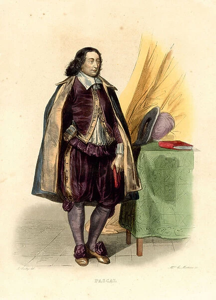 Blaise Pascal (coloured engraving)