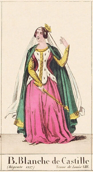 Blanche of Castile, ALPHABET OF THE HISTORY OF FRANCE, circa 1830 (engraving)
