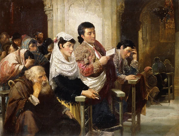 A Blessing before the Bull Fight, (oil on canvas)
