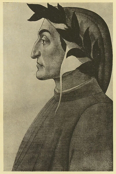 Botticelli: Dante Alighieri (b  /  w photo)