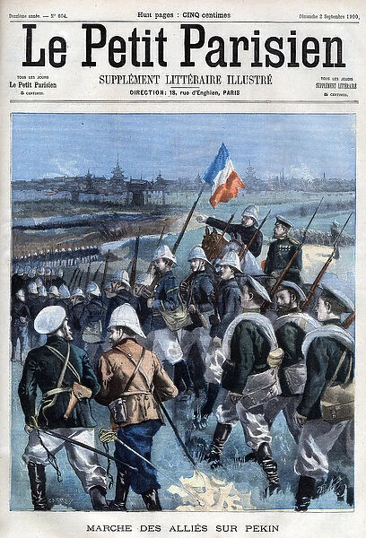 Boxer Rebellion The Allies advance on Peking - in 'Le petit Parisien'