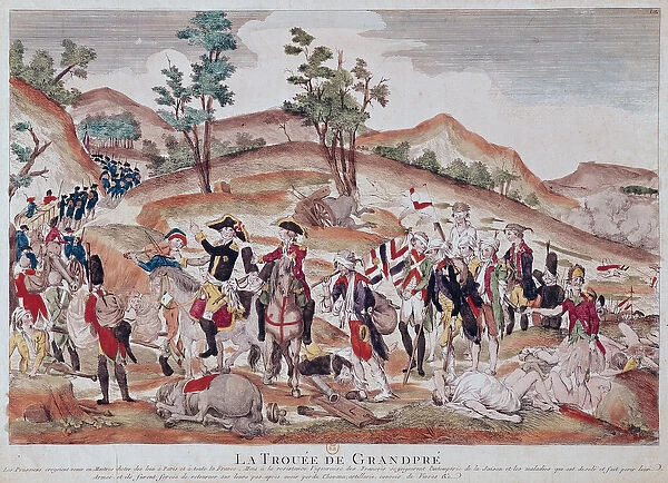 The Breach of Grandpre, October 1792 (coloured engraving)