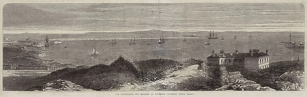The Breakwater and Harbour of Holyhead, Anglesey, North Wales (engraving)