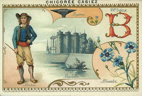 Breton, the Bastille and cornflower (chromolitho)