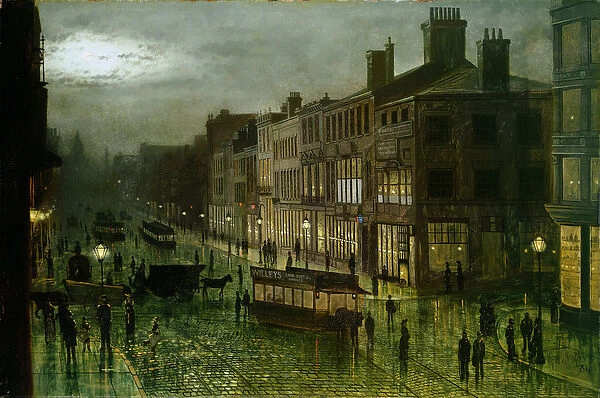 Briggate, Leeds, 1884 (oil on canvas)